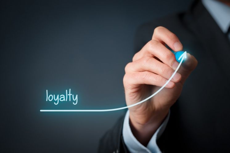 graphique en augmentation de la loyauté